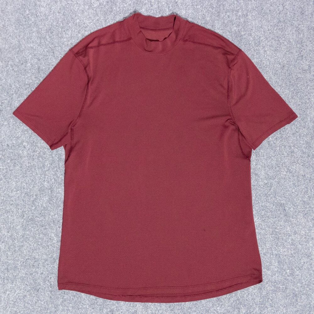 Lululemon License to Move T Shirt Garnet Mock Neck Men's Large Discontinued